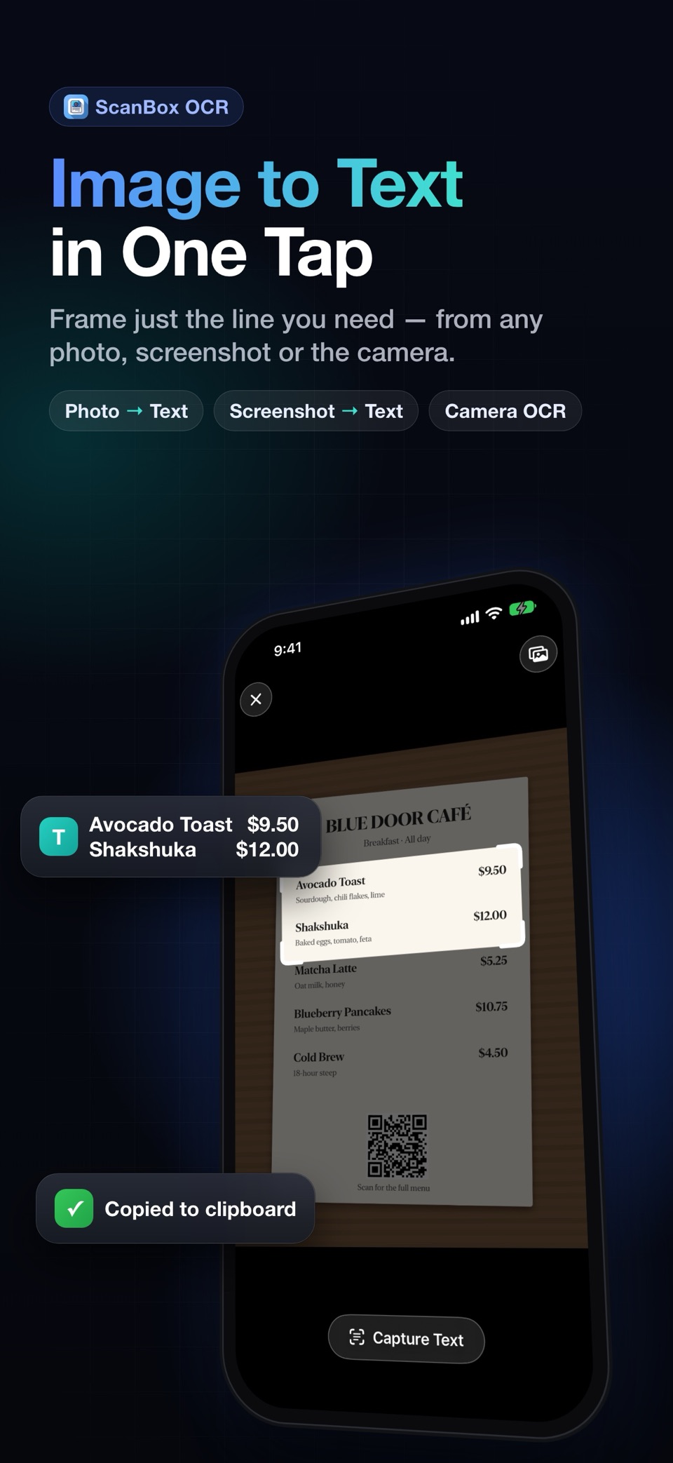 ScanBox OCR: Text Scanner · Store screenshots