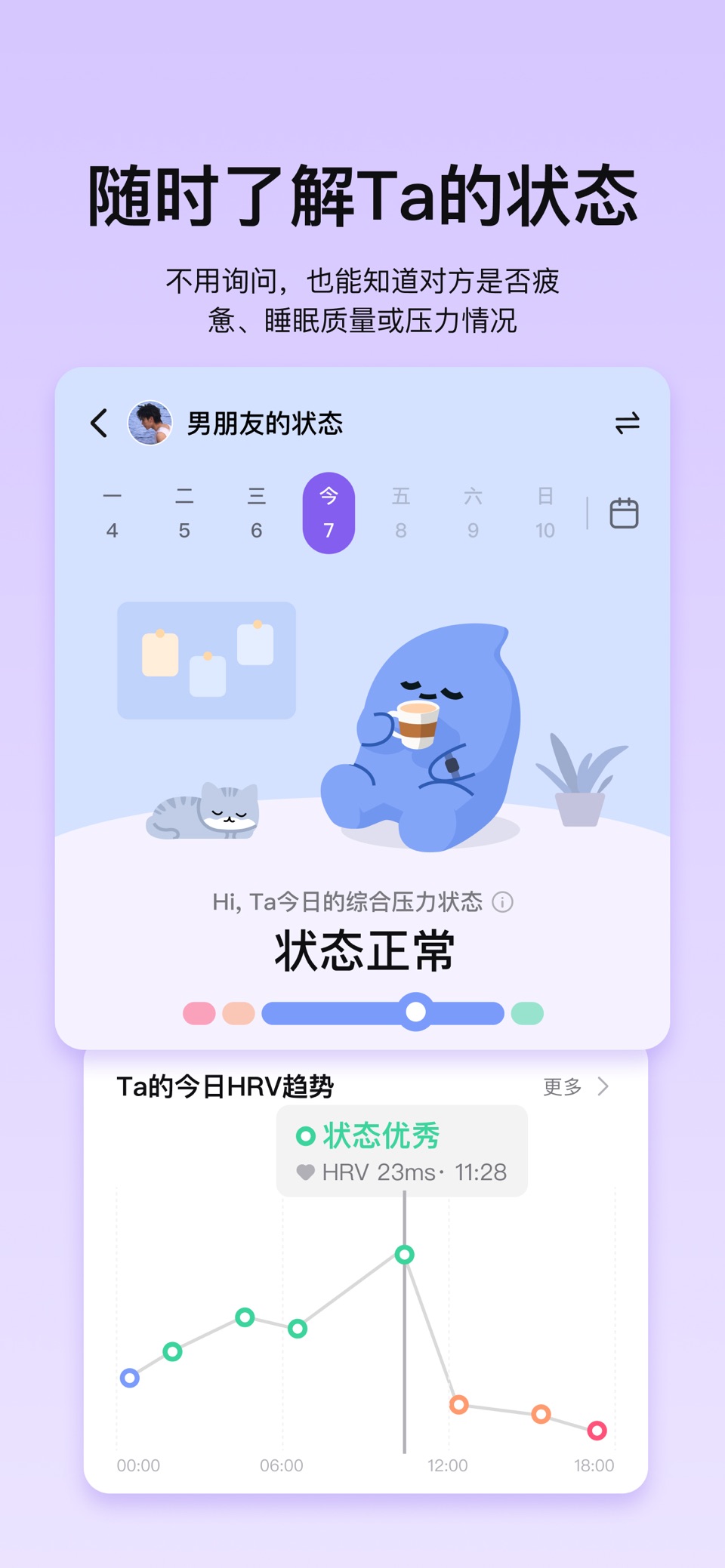 DoubleFeel-双人情绪共享HRV压力水平自测睡眠记录 3