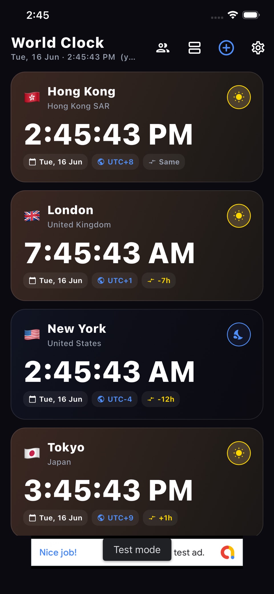 World Clock 世界時鐘 · Store screenshots