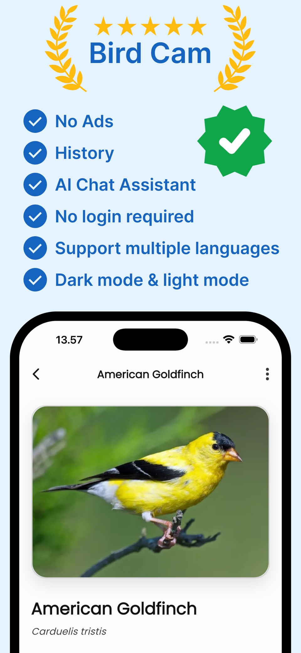 Bird Cam: 鸟类识别AI · Store screenshots