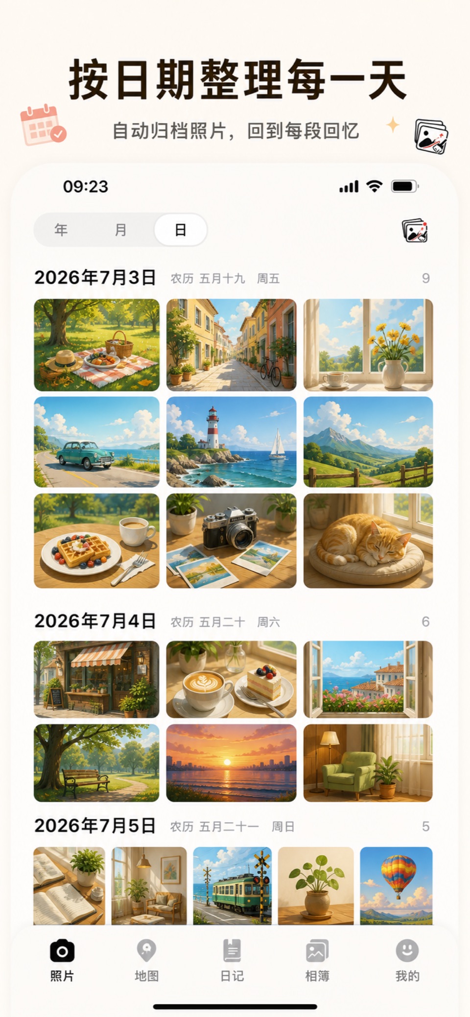 Picsolo：照片日记相册 · Store screenshots