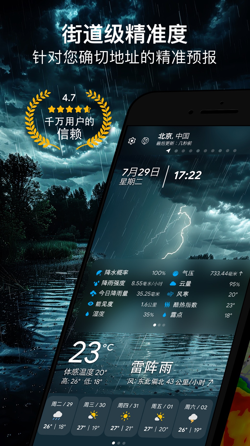 天气伴侣 – 气象雷达地图 · Store screenshots