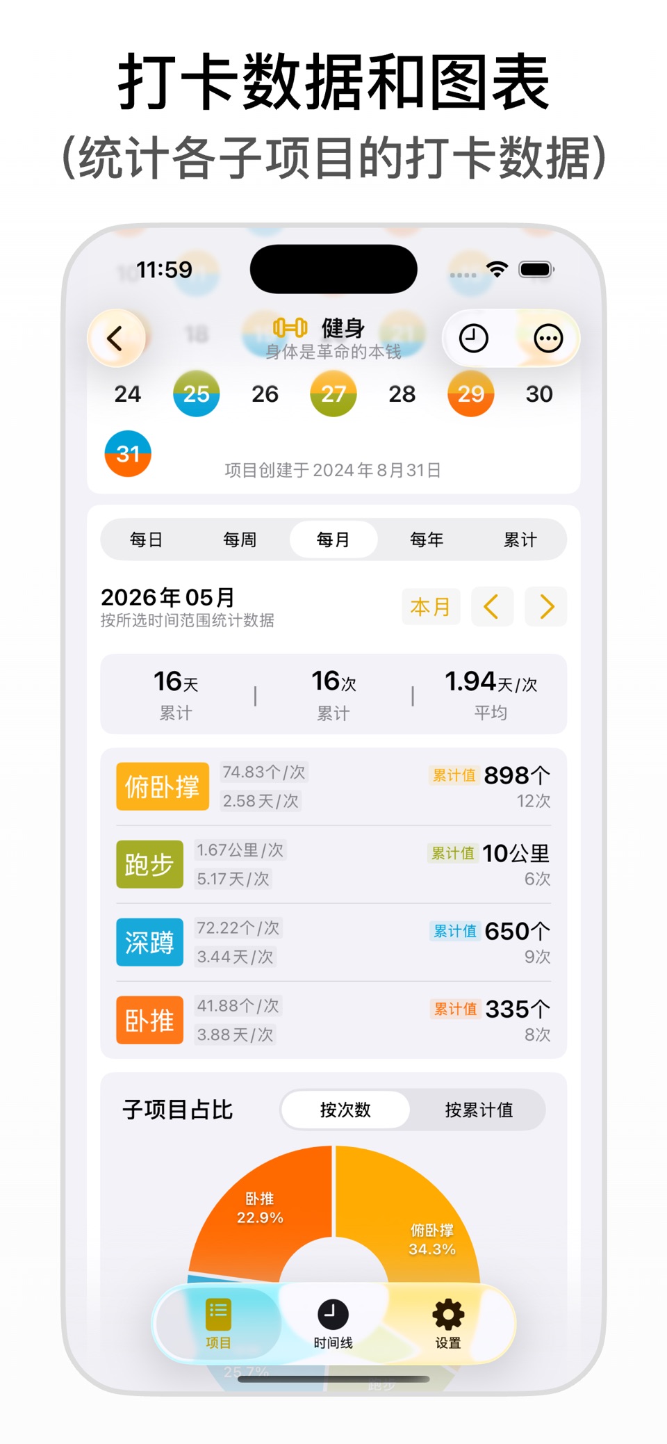DayMark-习惯打卡养成,自律学习计划,日常记录 2
