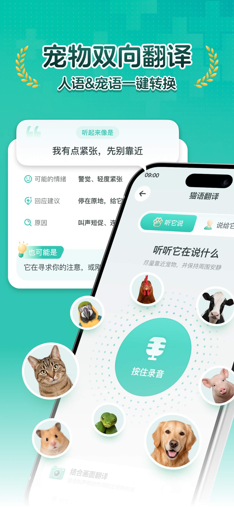 宠管家-猫狗叫声翻译器、健康分析、喂养与体重管理助手 · Store screenshots