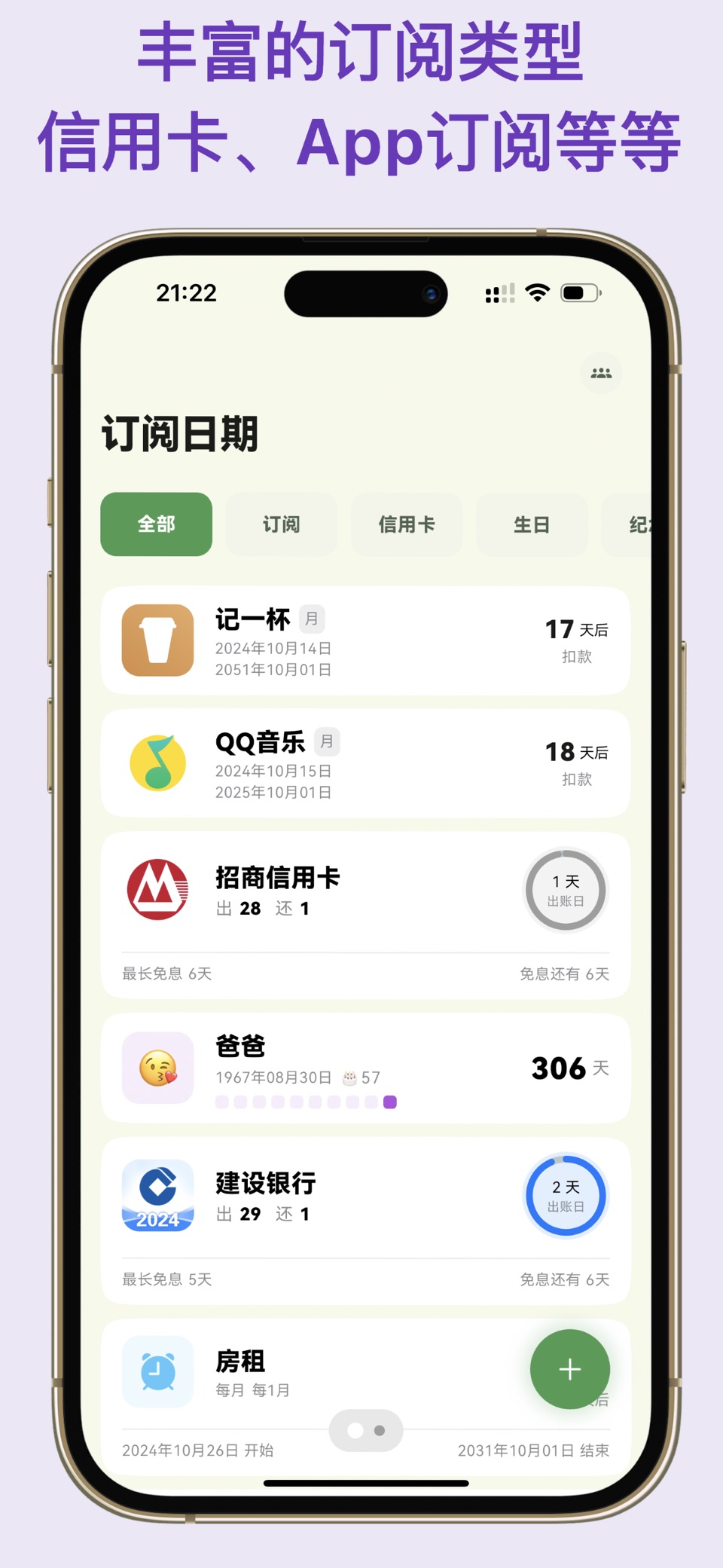 订阅日期 2