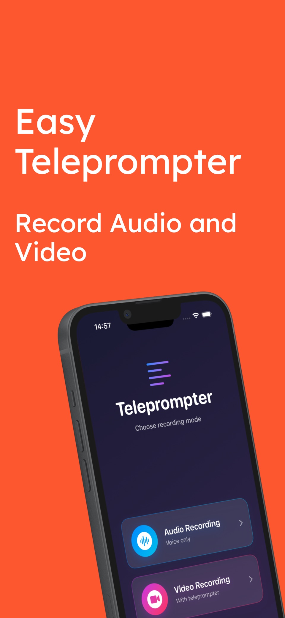 Easy Teleprompter and Record · Store screenshots