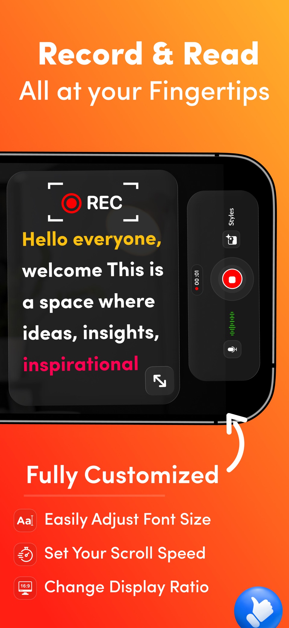 Teleprompter: Floating Notes 2