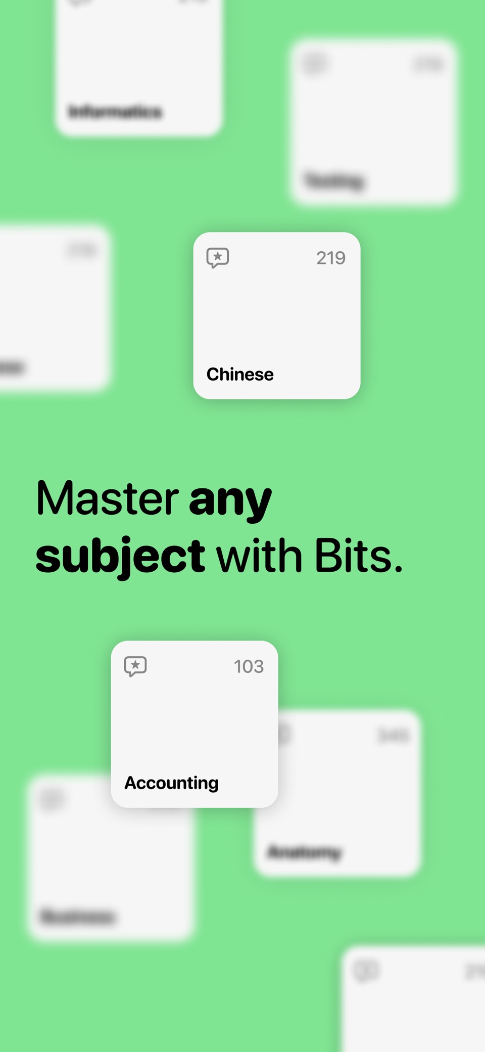 Bits AI：闪卡与测验 · Store screenshots