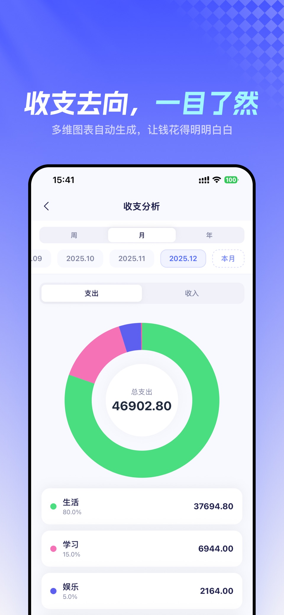 叮咚AI记账-拍照小票自动记账软件，语音录入与收支预算记账本 2