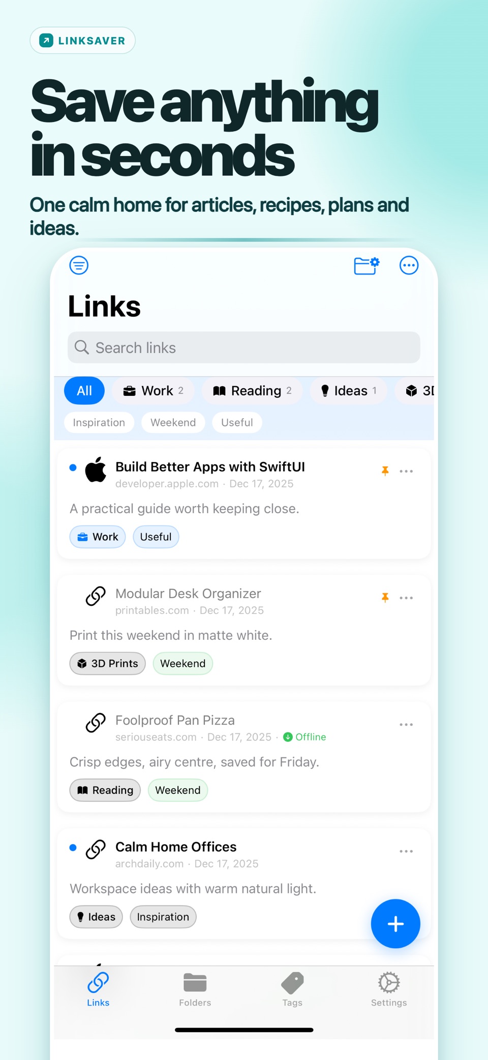 LinkSaver: 稍后阅读与链接管理 · Store screenshots