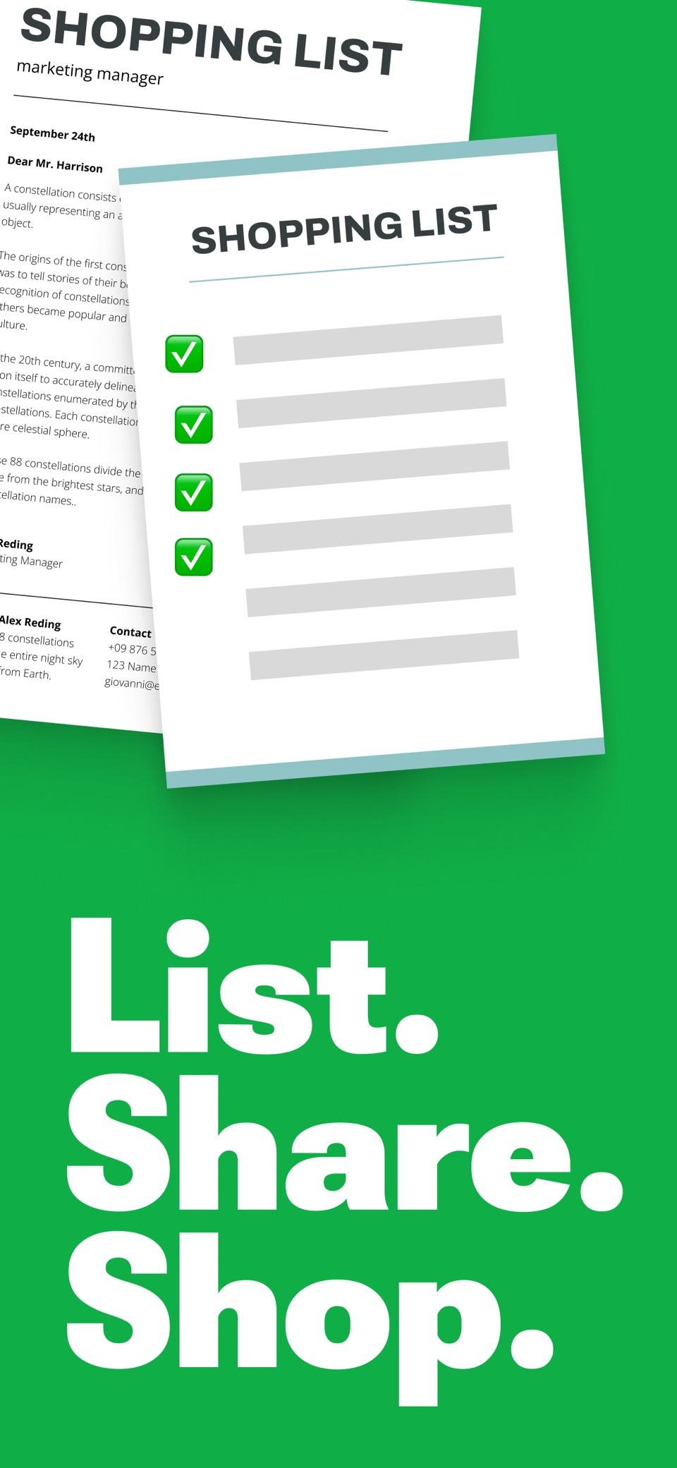 Grocery List • Better Shopping · Store screenshots