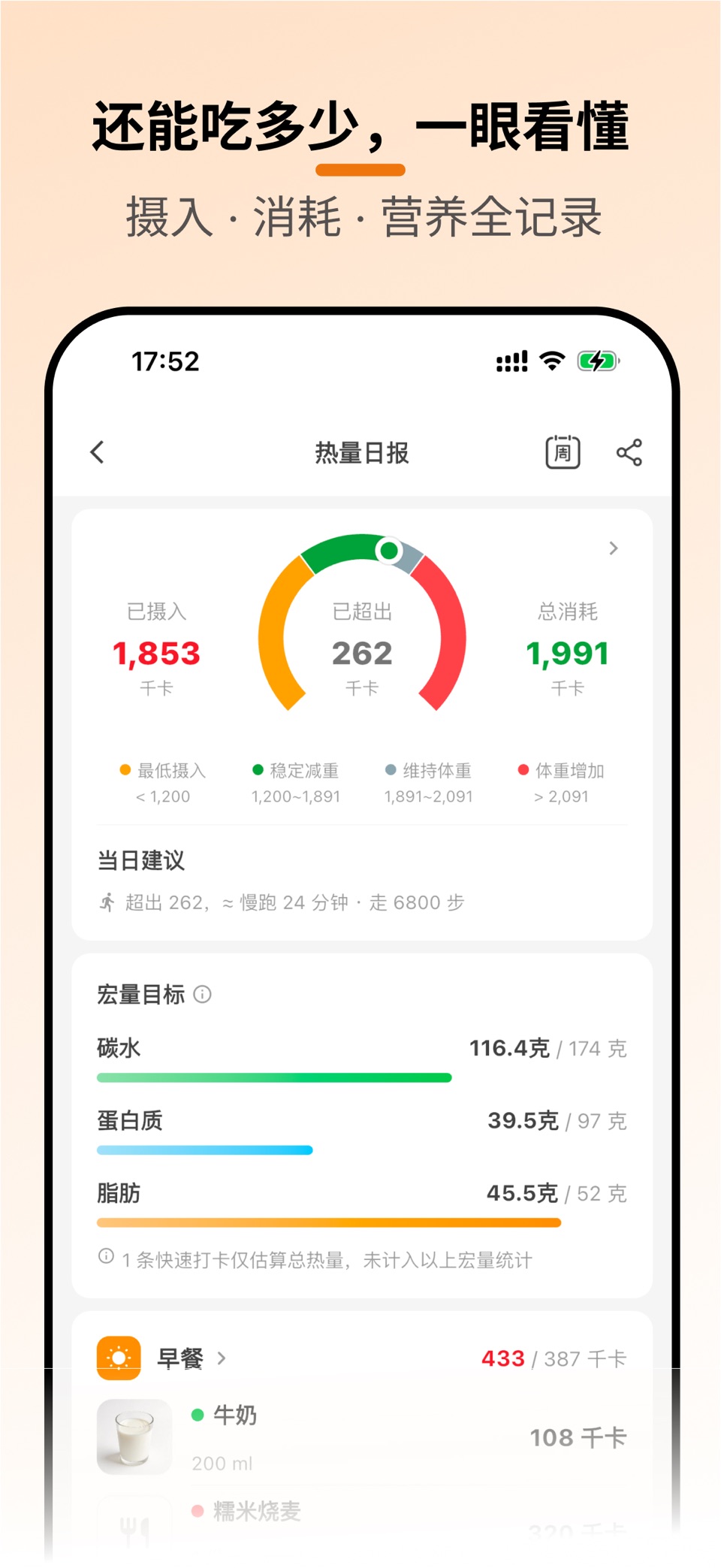 体重轻轻-体脂BMI减肥瘦身打卡·饮食记录 3
