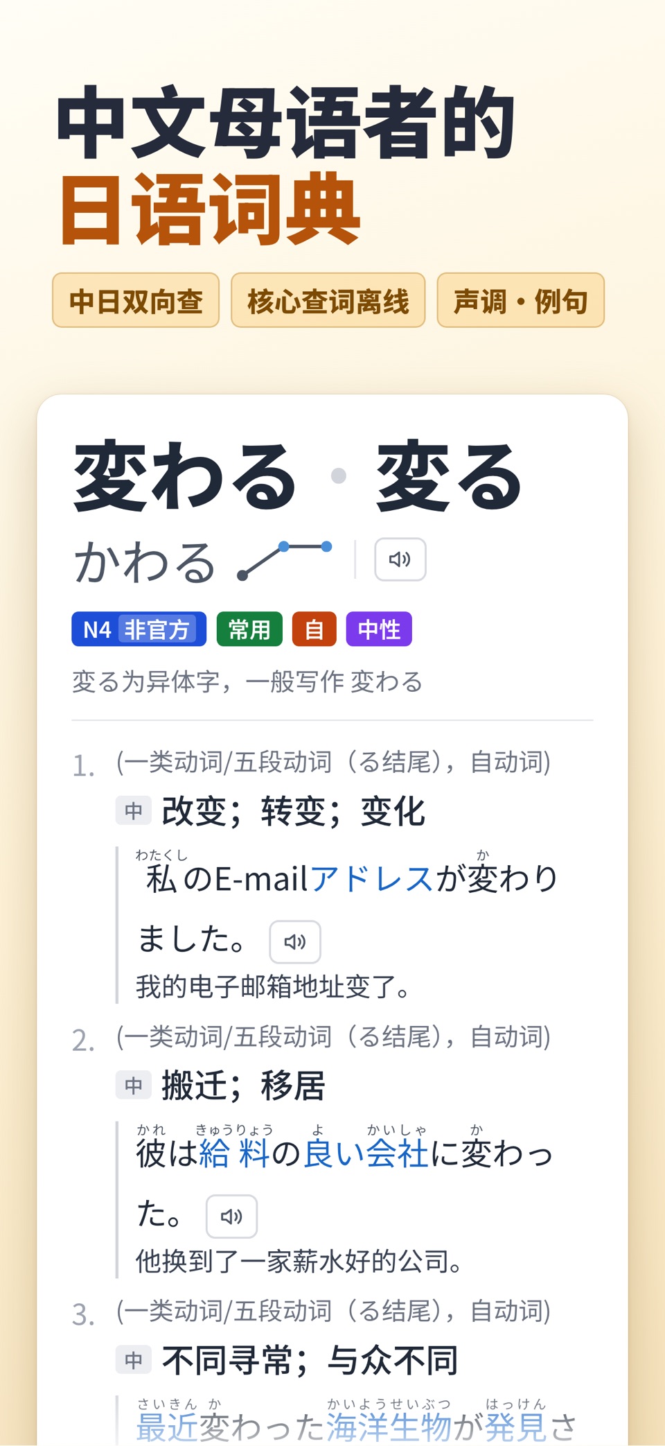 Tomoshi 日语词典 中日互查 · Store screenshots