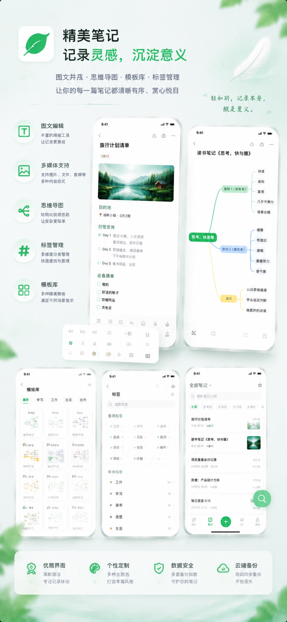 轻羽云笔记-记事本备忘录待办事项 · Store screenshots