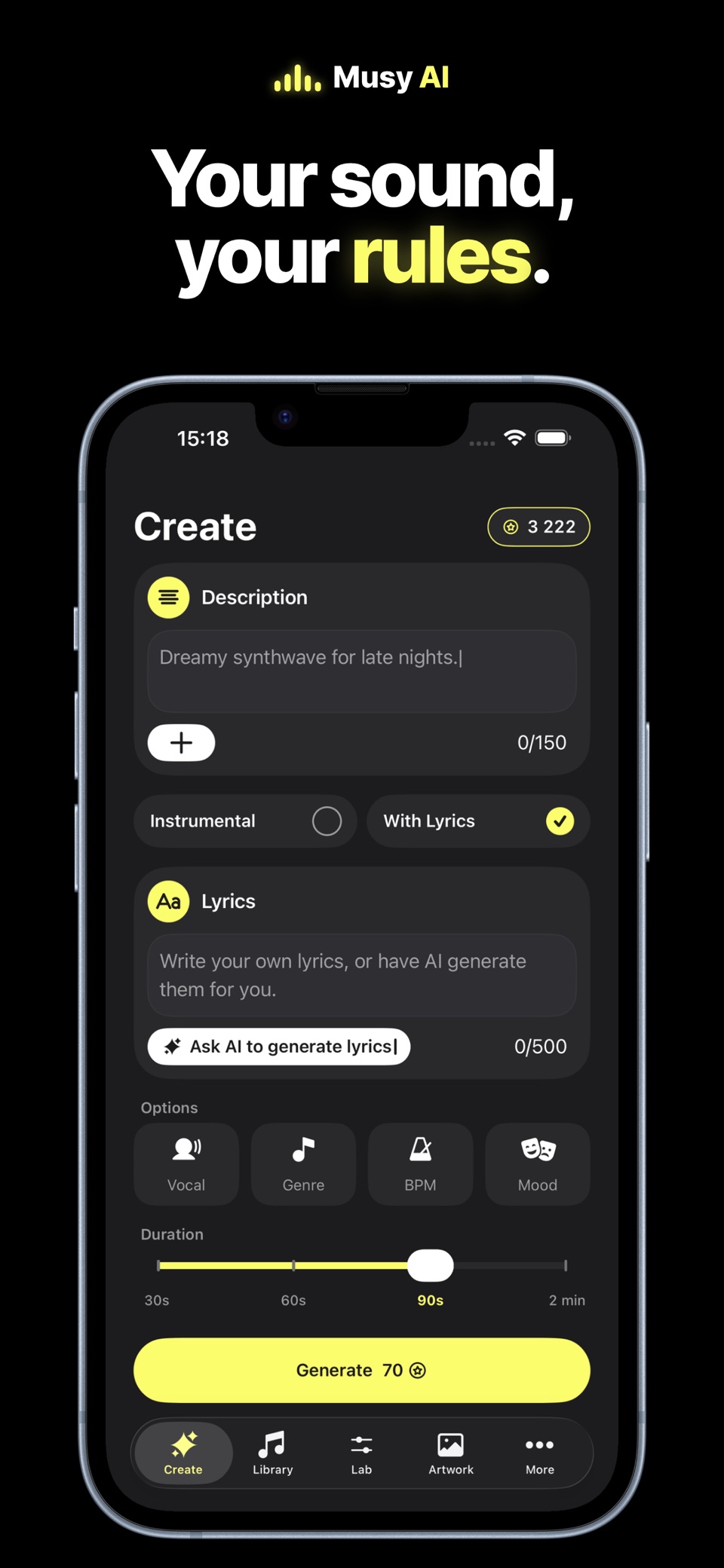 Musy AI 音乐歌曲生成器 & Music Maker 2