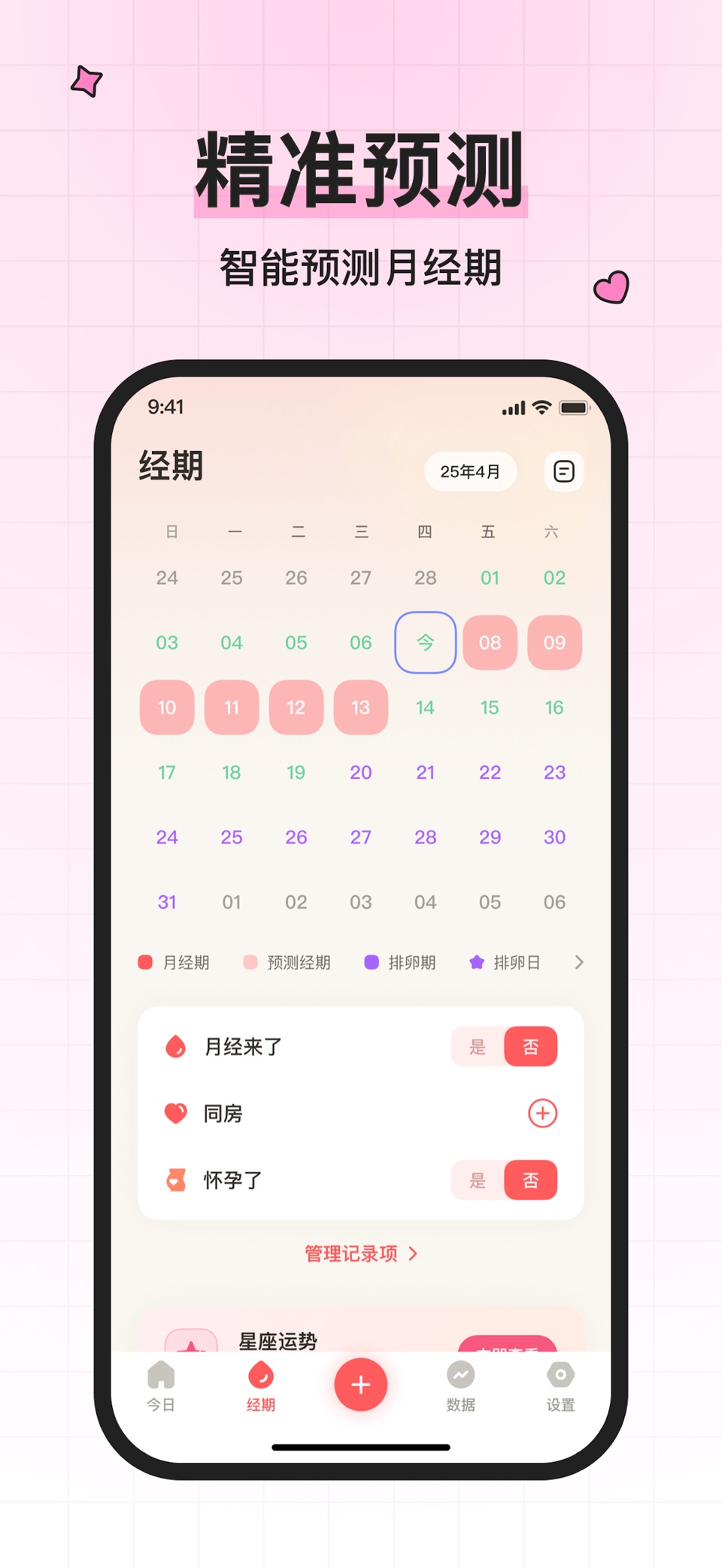 经期管家Pro-女生大姨妈健康习惯记录工具&压力实时监测 · Store screenshots