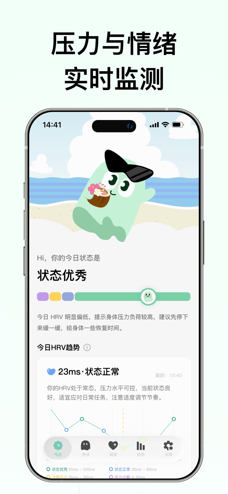 MoodyWatch：HRV压力情绪变化监测&健康行动&心率 3