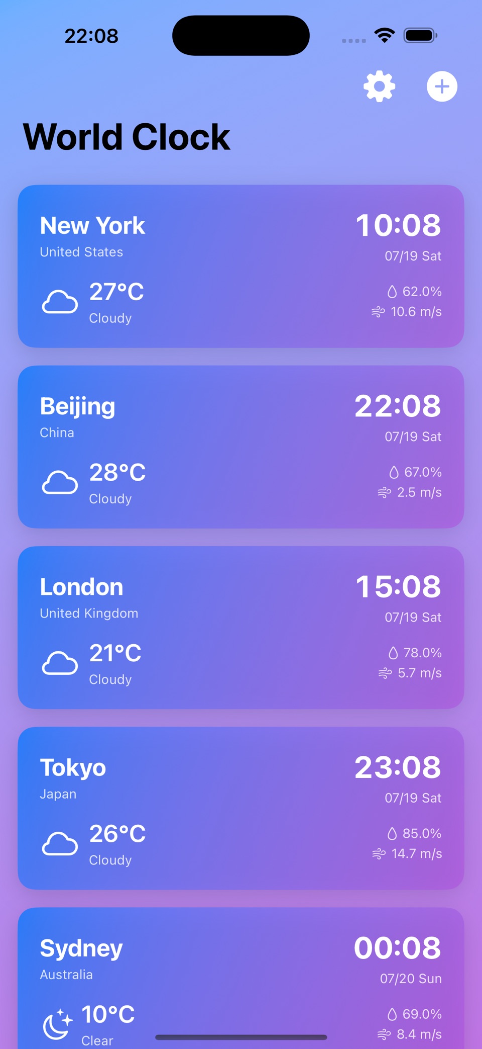 GlobeTime: WorldClock+Weather · Store screenshots