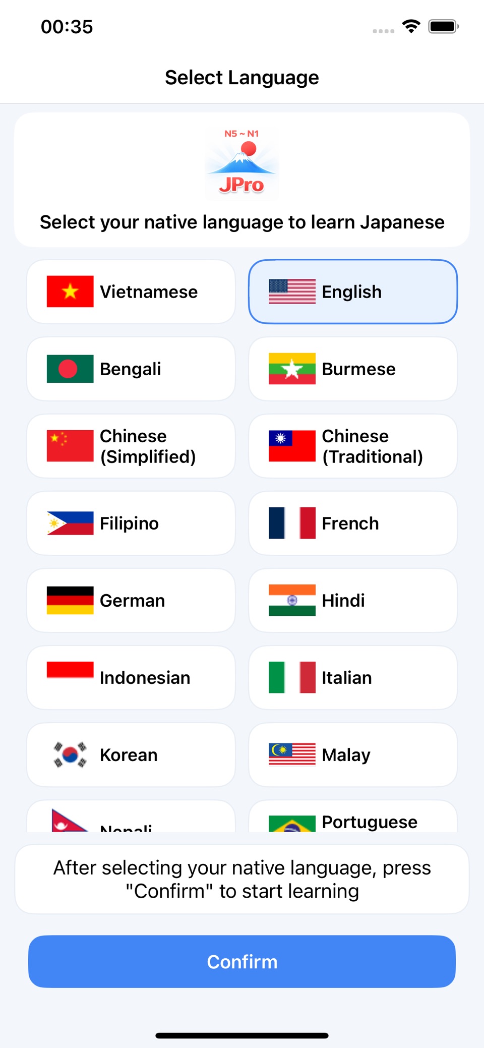 Learn Japanese JLPT N5-N1 JPro · Store screenshots