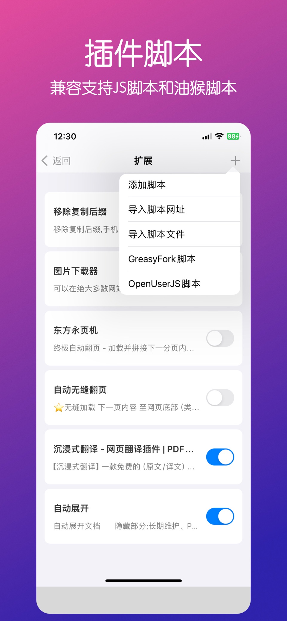 R浏览器 - 用户脚本扩展和多开页面 2