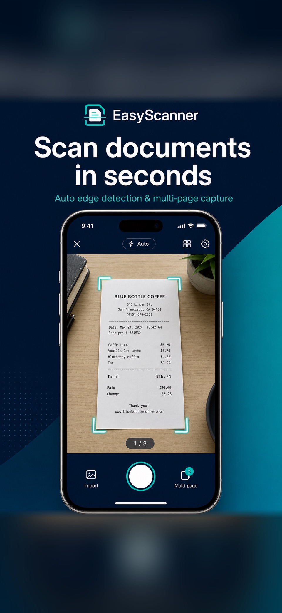 EasyScanner - 文档扫描 · Store screenshots