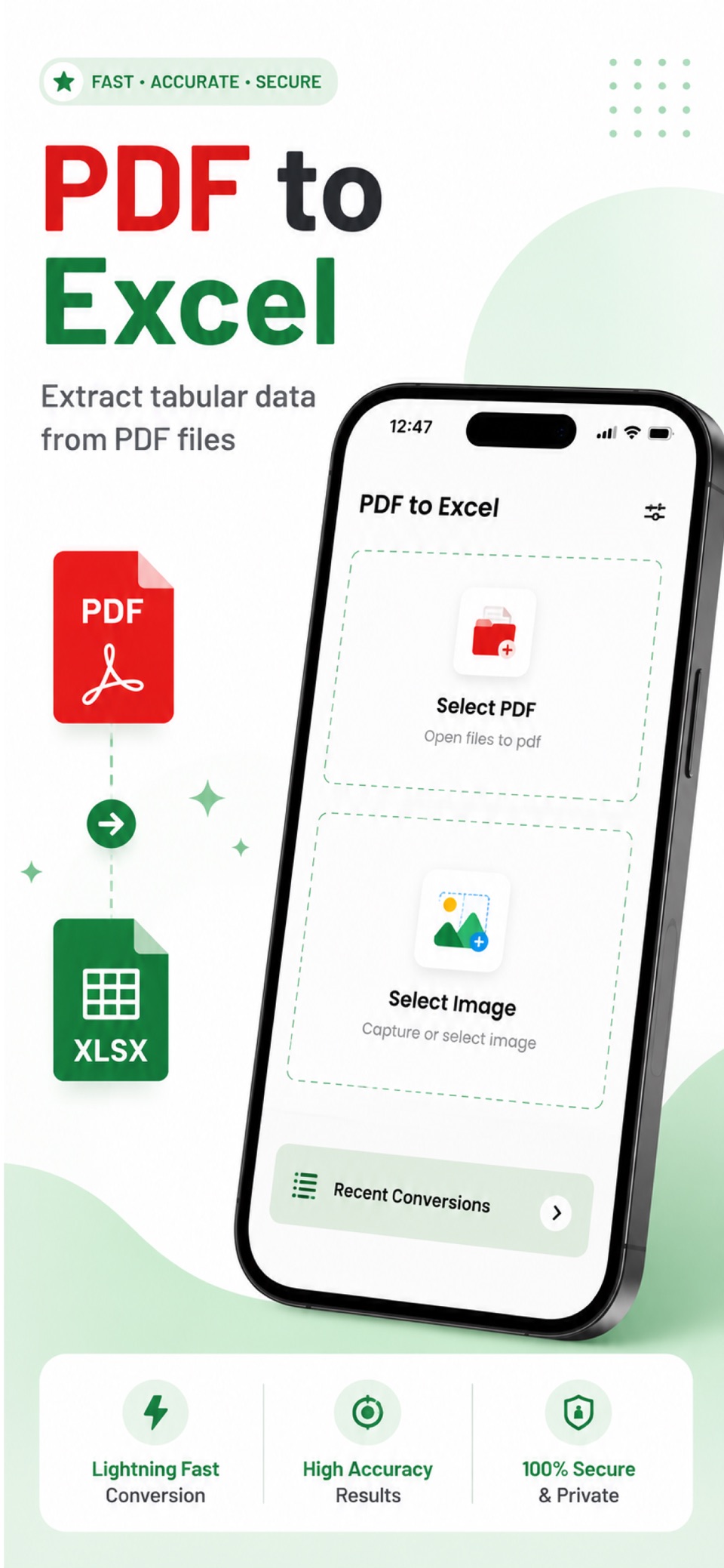 PDF转电子表格 - 转 excel 转换器 · Store screenshots