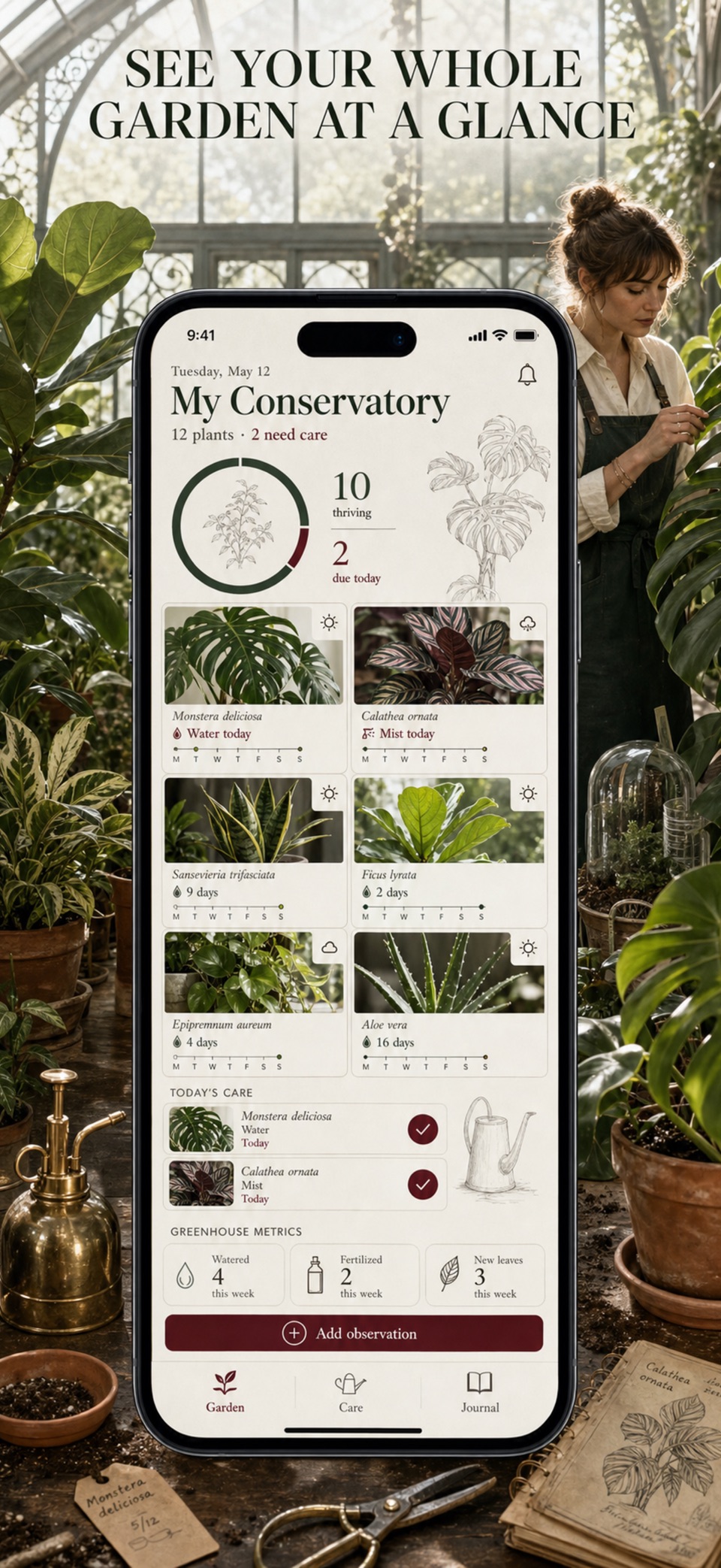 养花记-室内植物浇水日记·多肉盆栽绿植花卉园艺养护管理助手 · Store screenshots