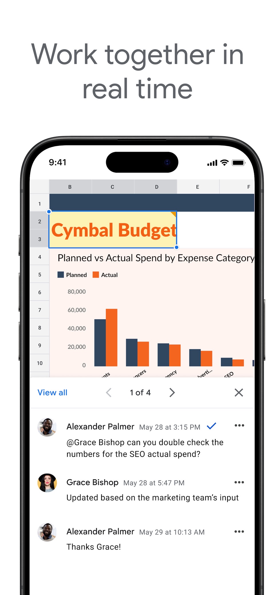 Google 表格 · Store screenshots