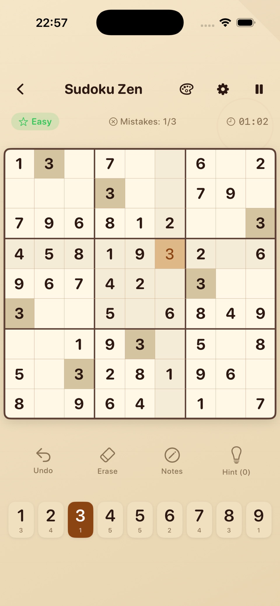 数独禅：数字谜题 3