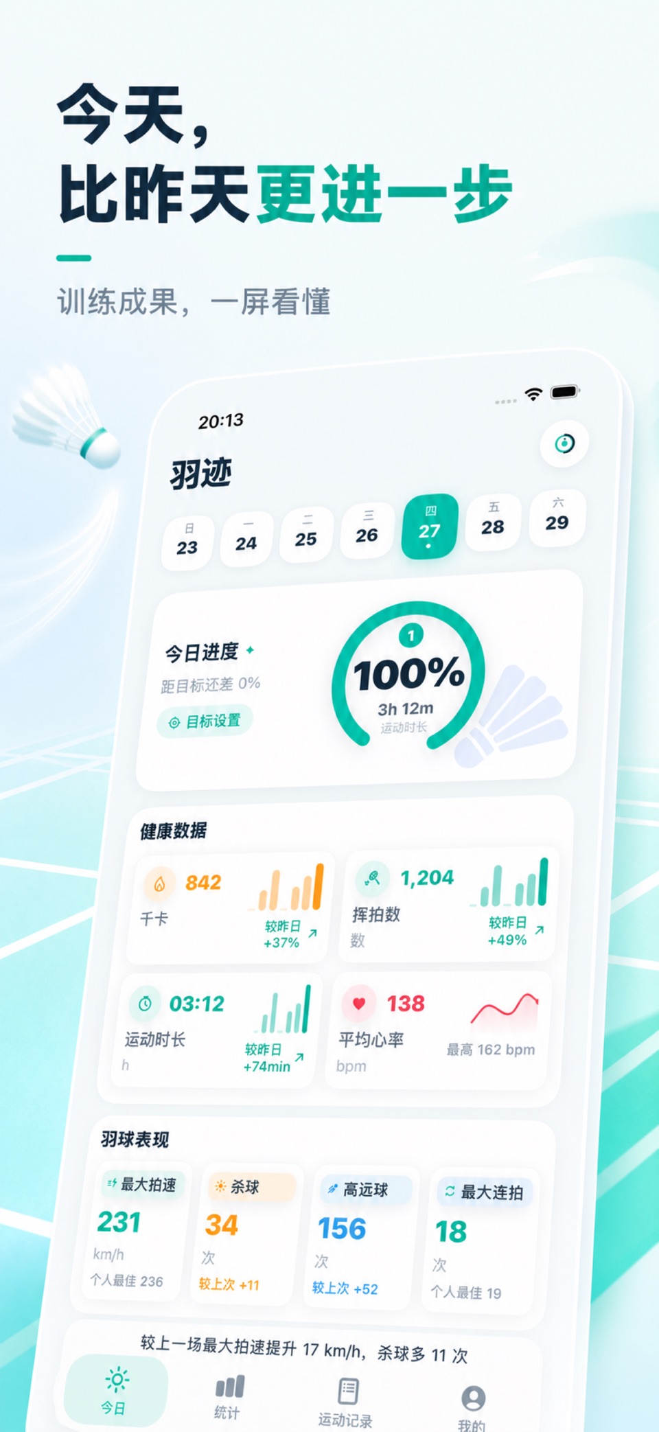 羽迹 - 羽毛球挥拍与拍速记录 · Store screenshots