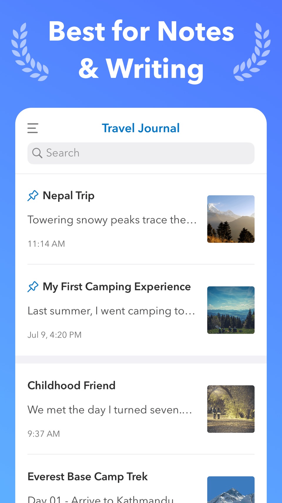 UpNote - notes, diary, journal · Store screenshots