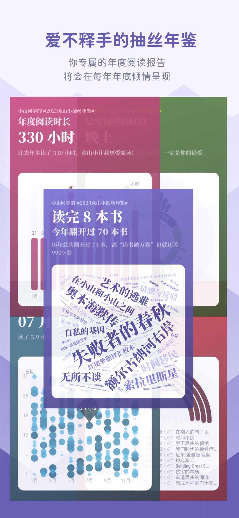 众山小读书笔记软件：阅读记录，习惯养成，精美统计图 8