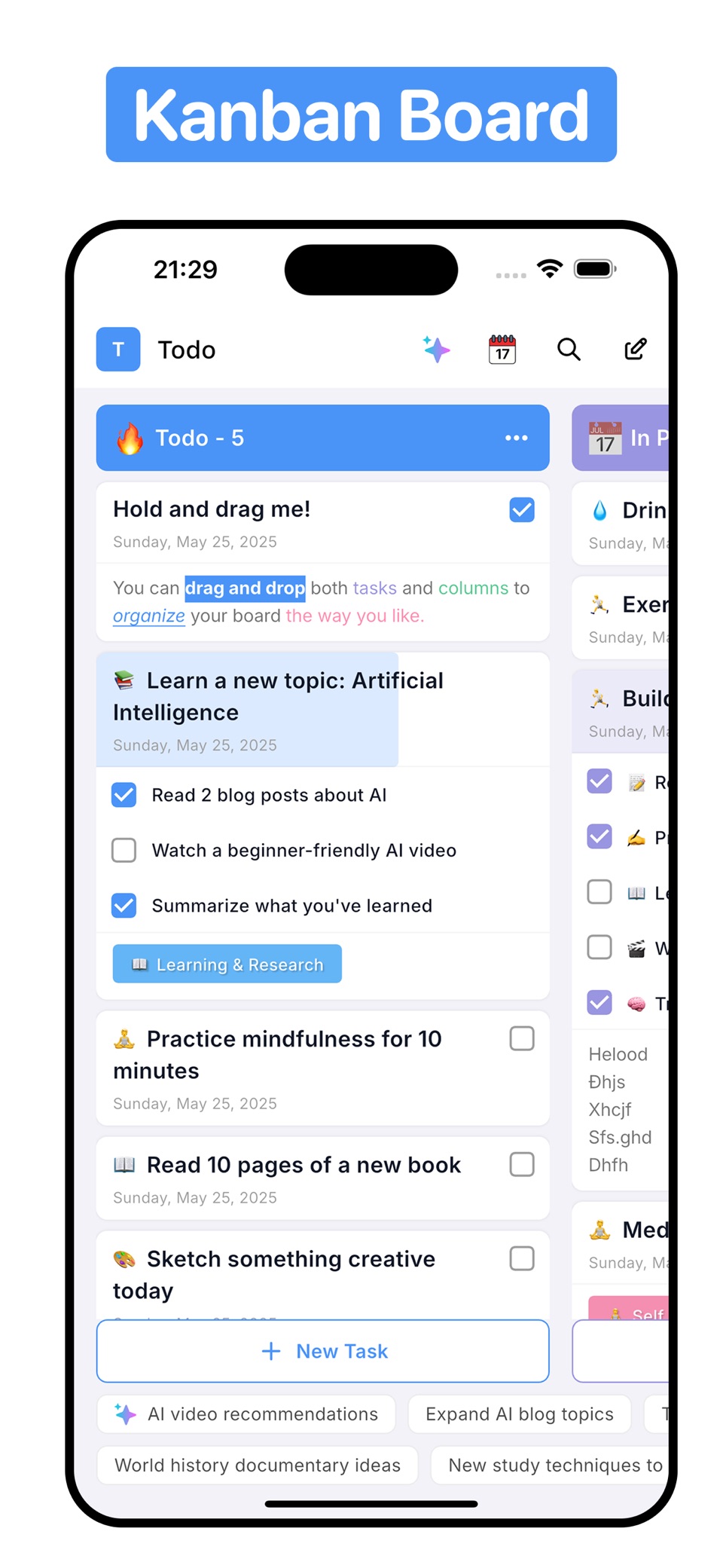 Kanban: Organize anything · Store screenshots