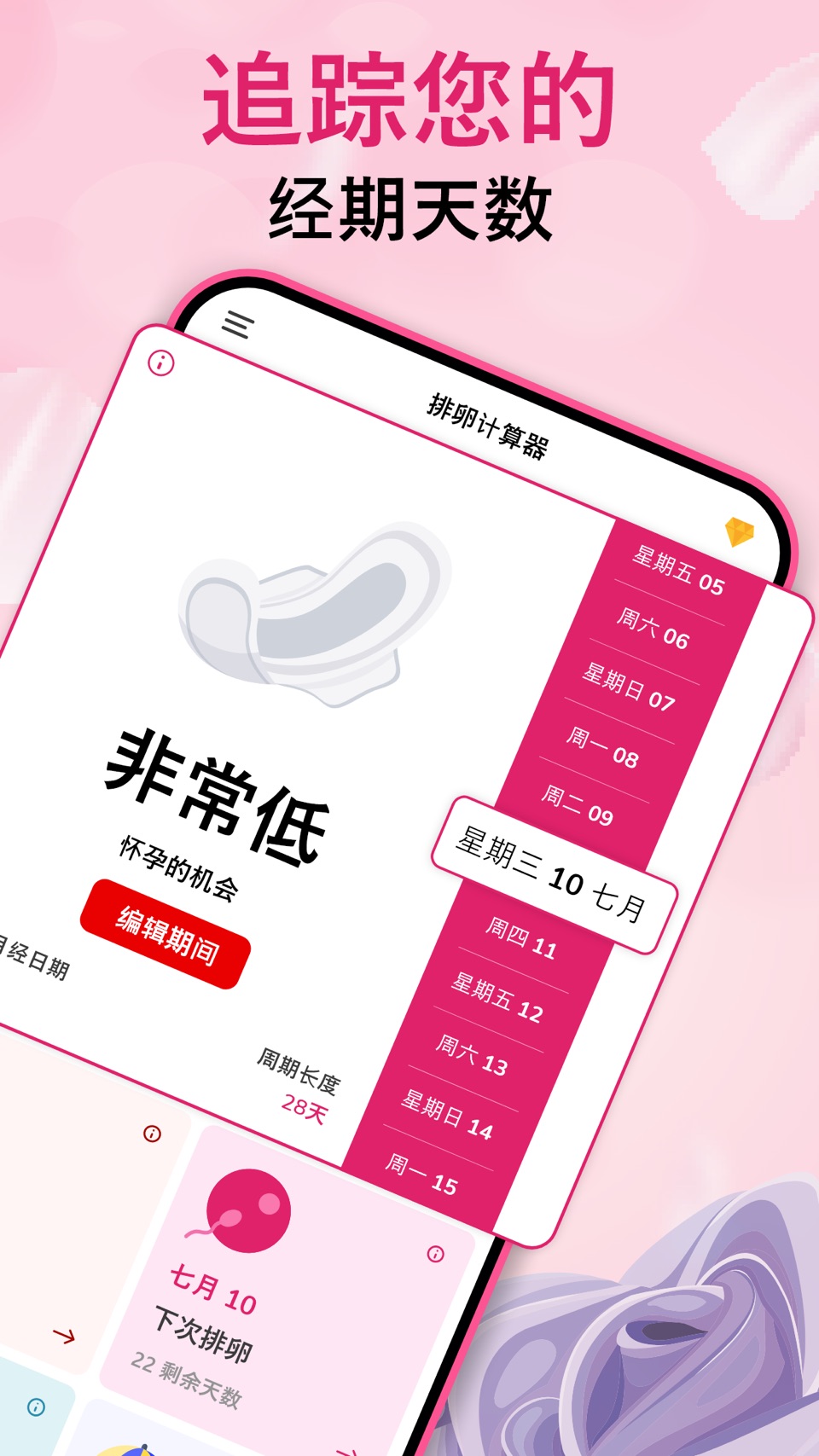 排卵期计算器-备孕之安全期大姨妈日历 和 女性生理周期 2