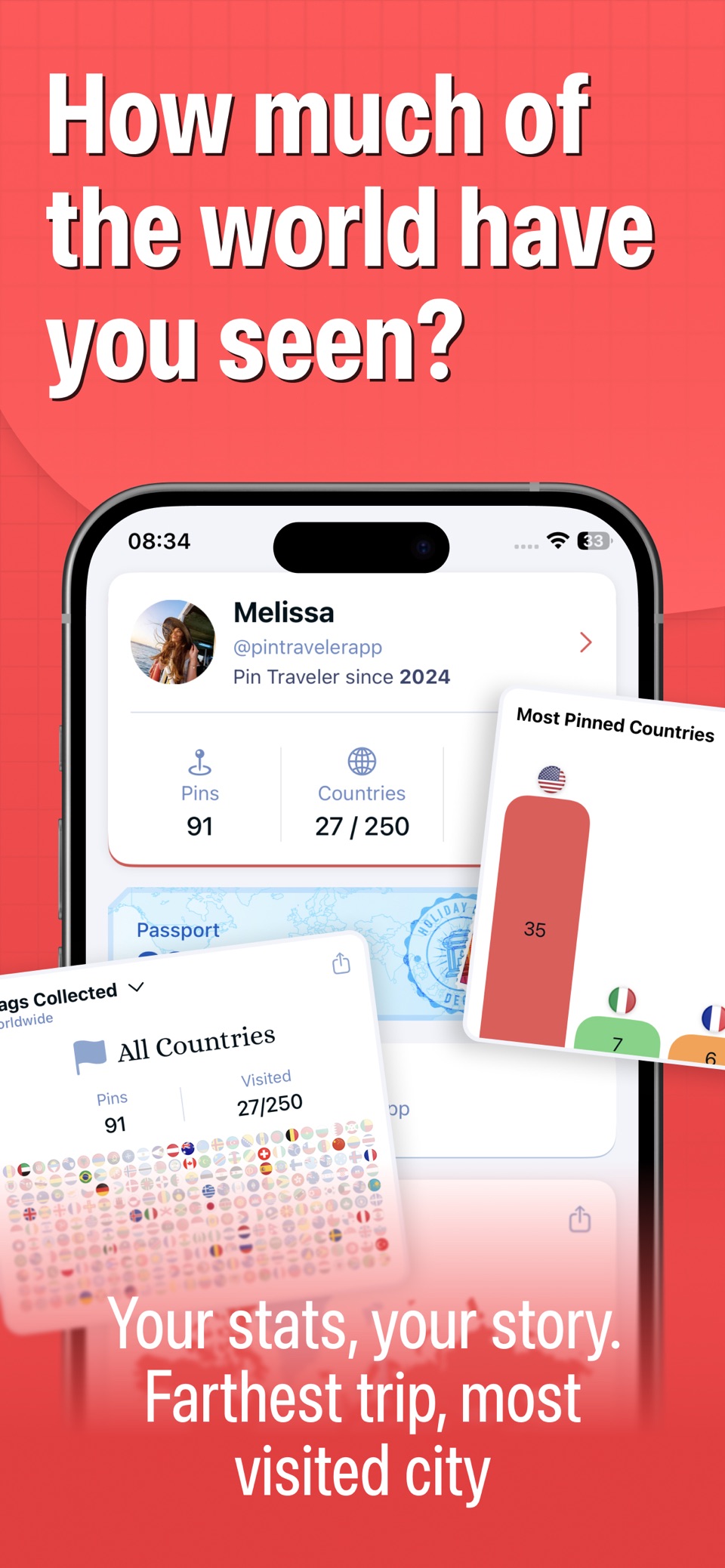 Pin Traveler: Travel Tracker 2