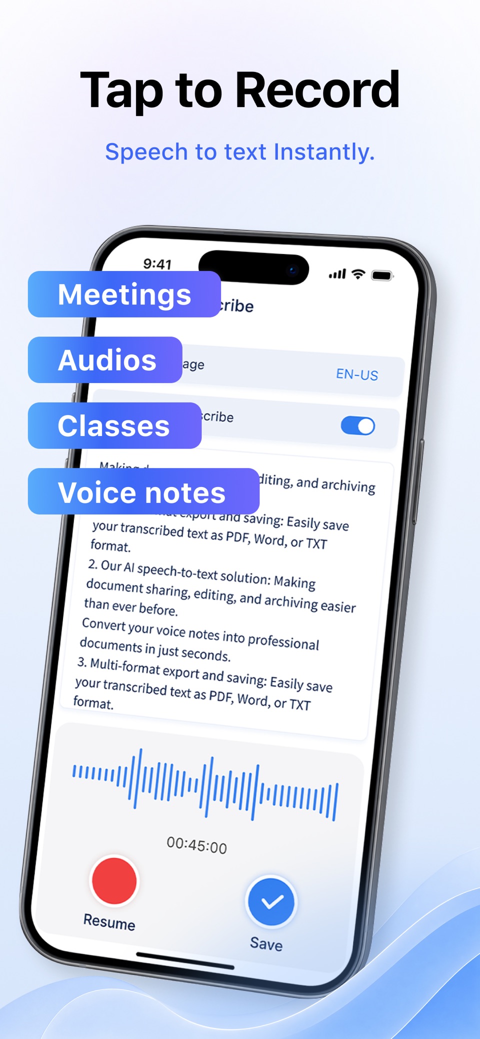 Sound Note AI:Voice Note Taker · Store screenshots