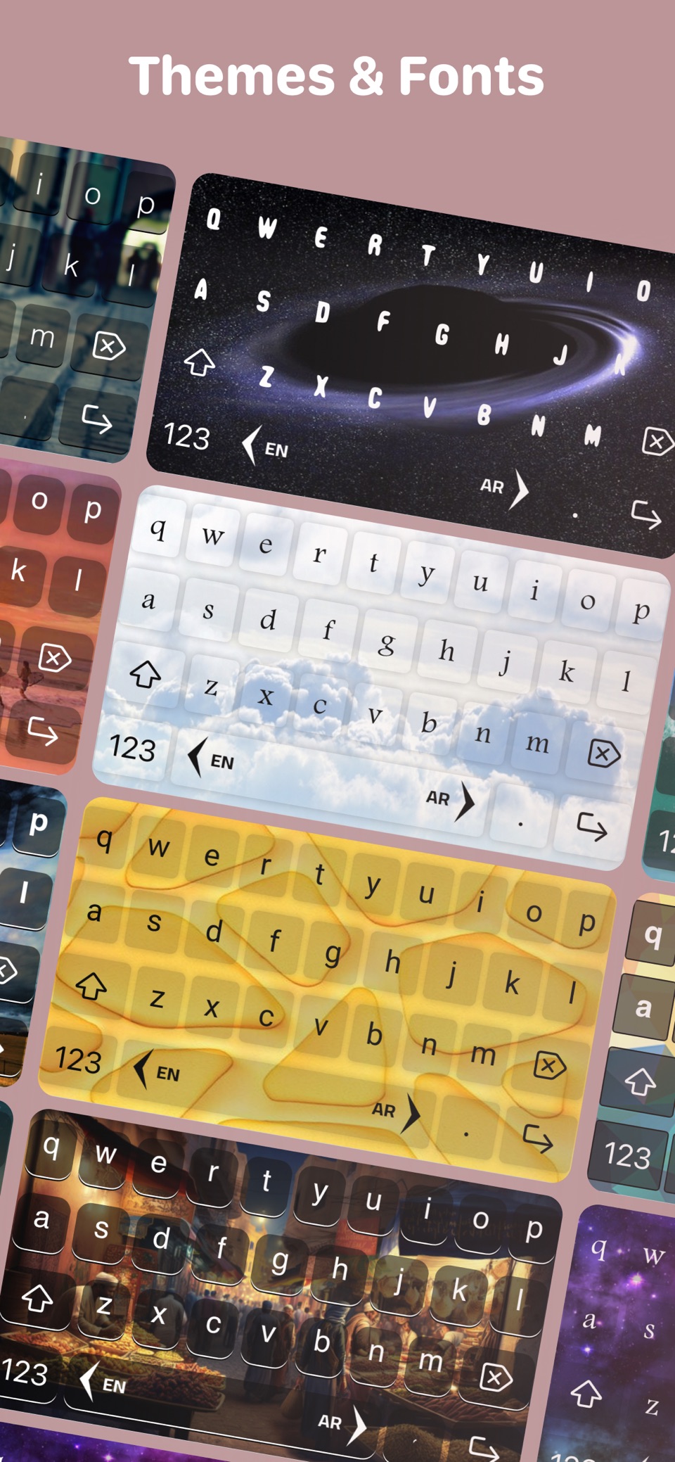 Keyboard Themes & Fonts Art · Store screenshots