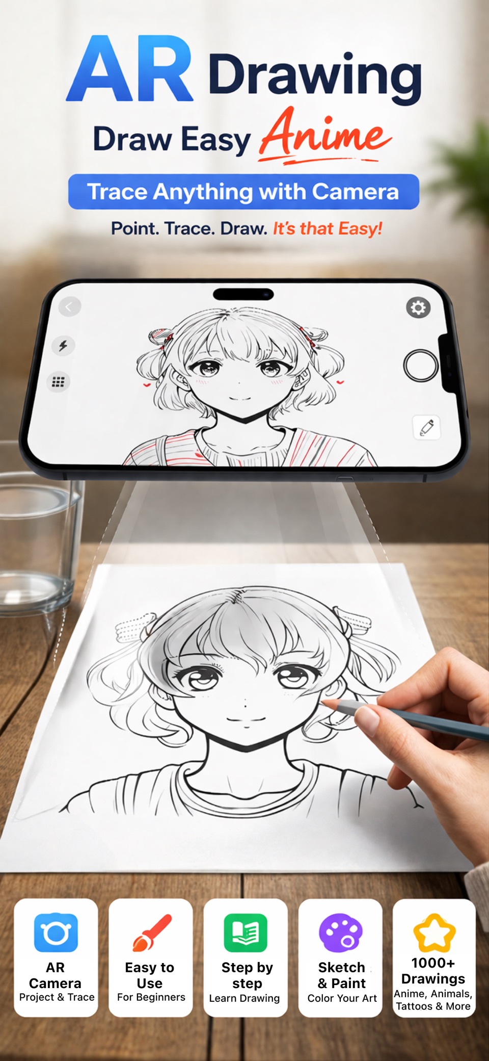 AR Drawing: 在纸上绘画 · Store screenshots