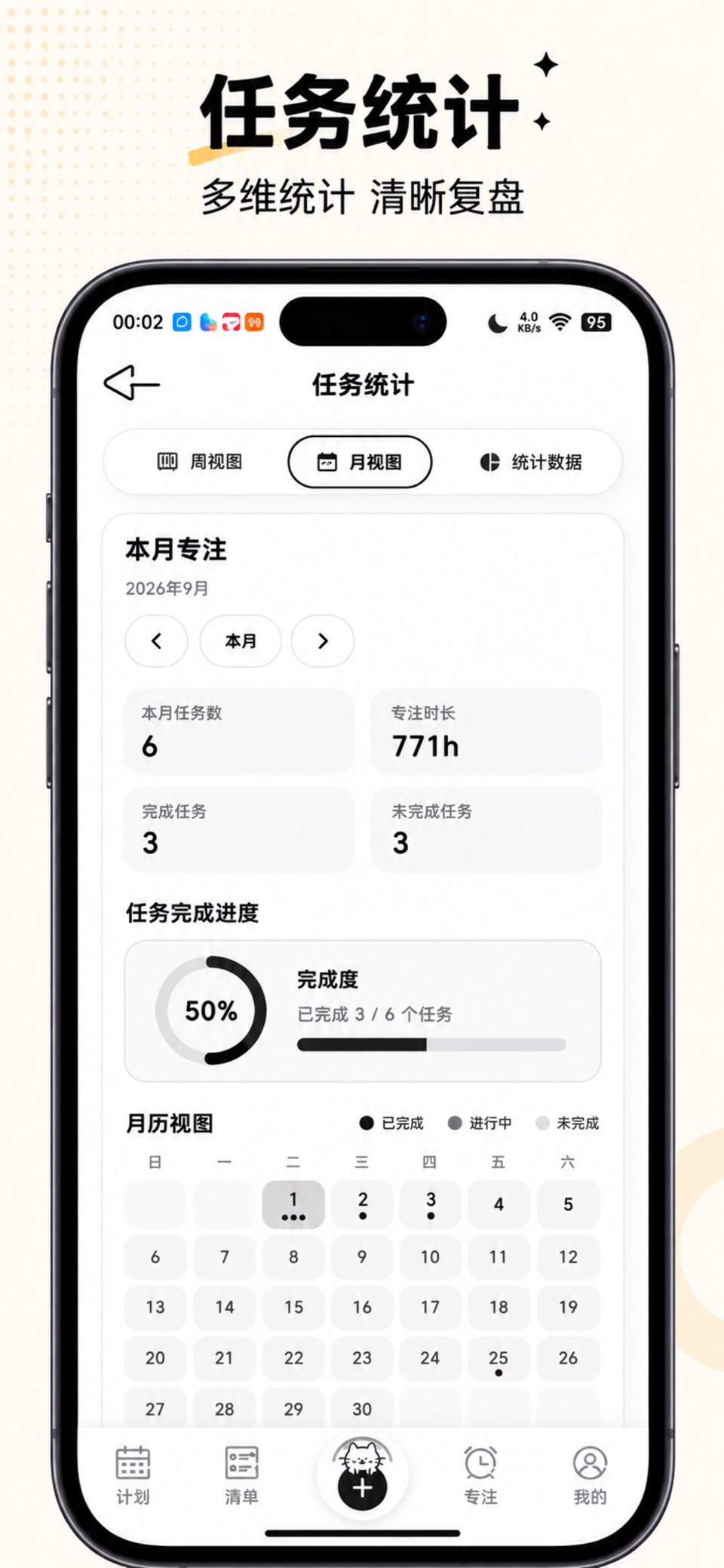 小猫计划-时间管理&待办清单&日历与番茄钟 3