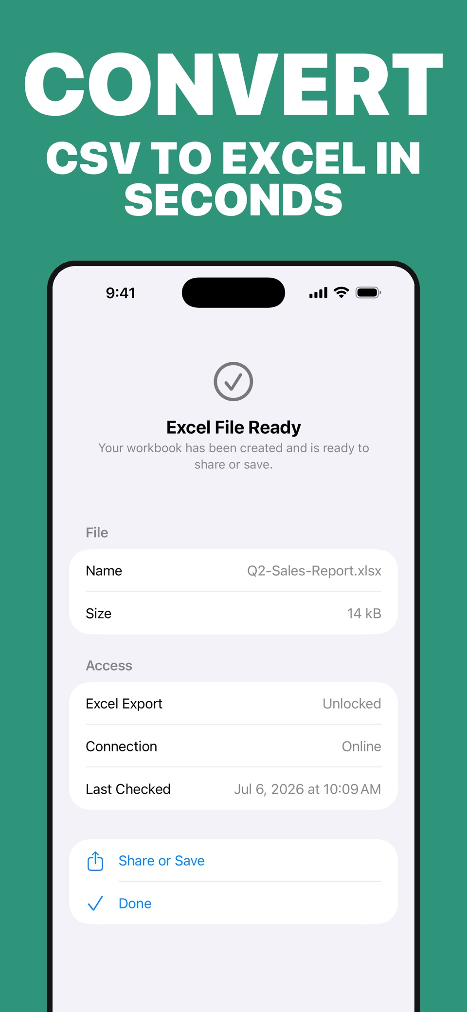 CSV to Excel: Spreadsheet Pro · Store screenshots
