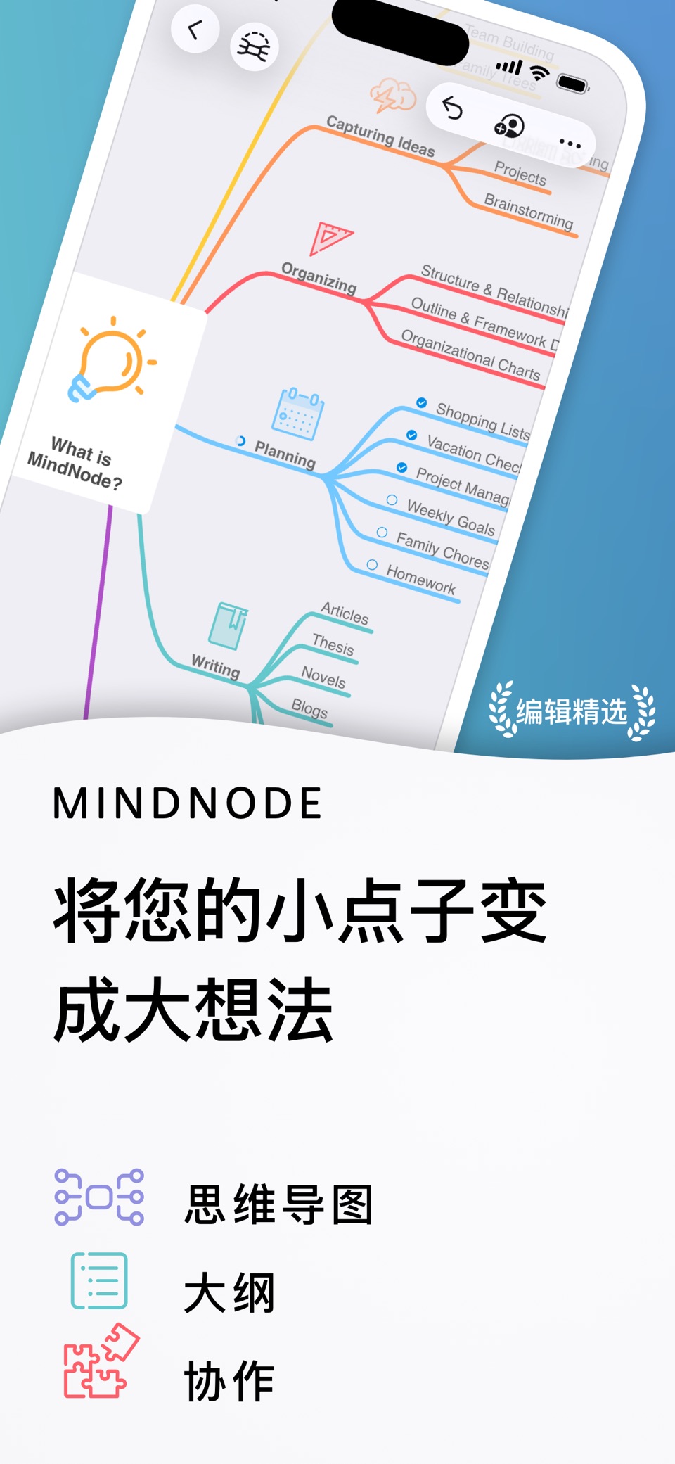 MindNode: Mind Map & Outline · Store screenshots