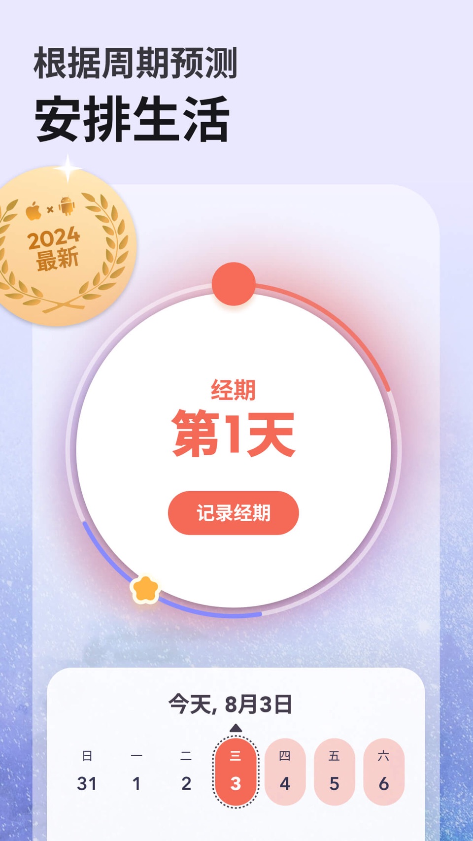 我的日历 - 经期大姨妈预测排卵追踪助手 · Store screenshots