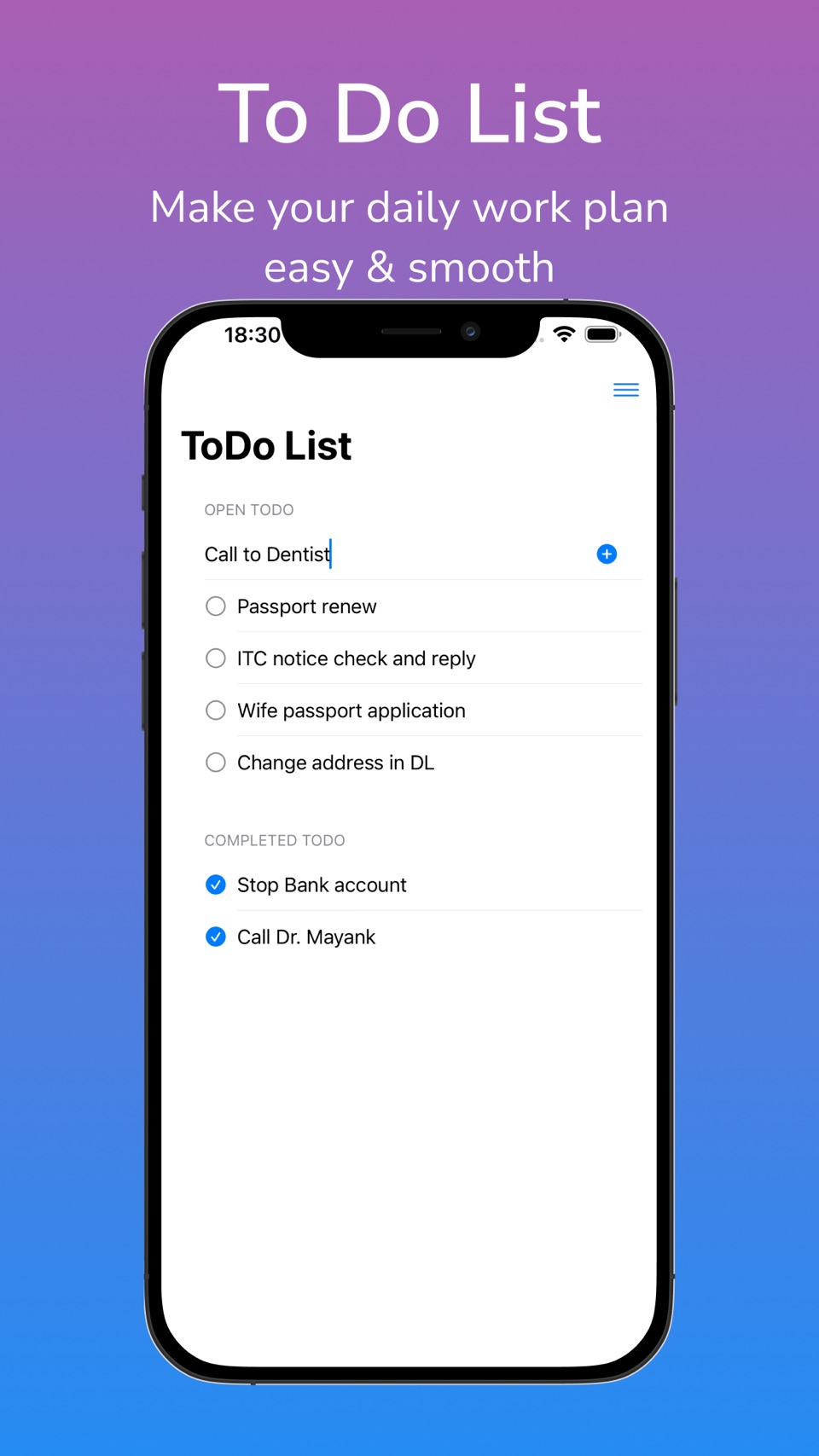待办事项列表：每日任务计划 · Store screenshots