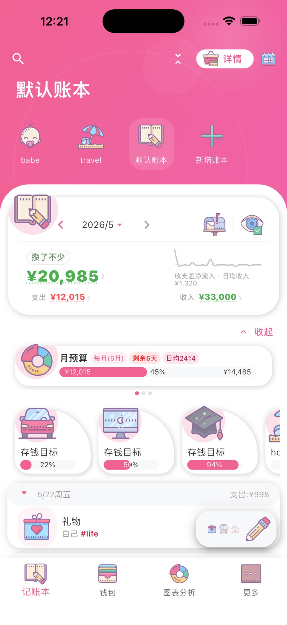 昼虎记账-小清新随身账本 · Store screenshots