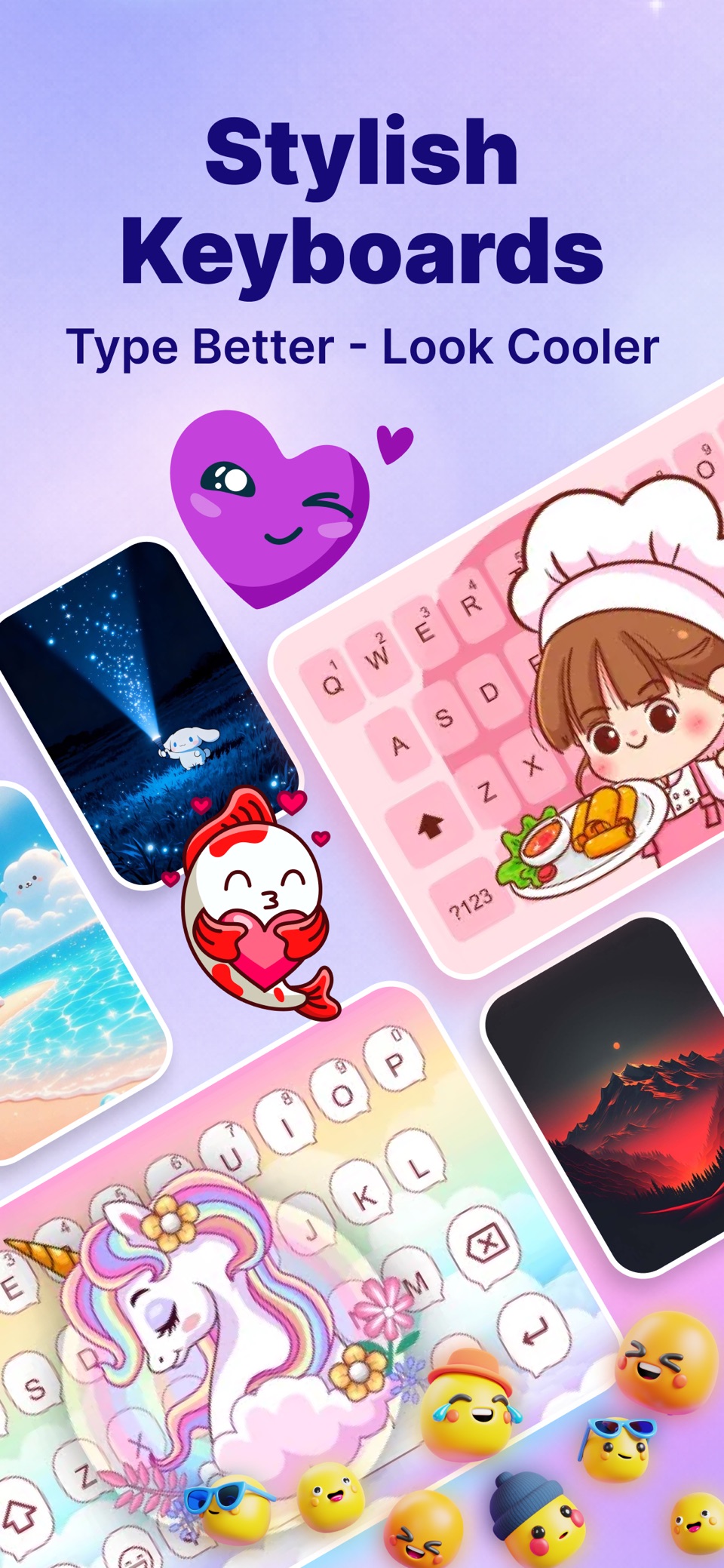 键盘主题：字体表情 · Store screenshots