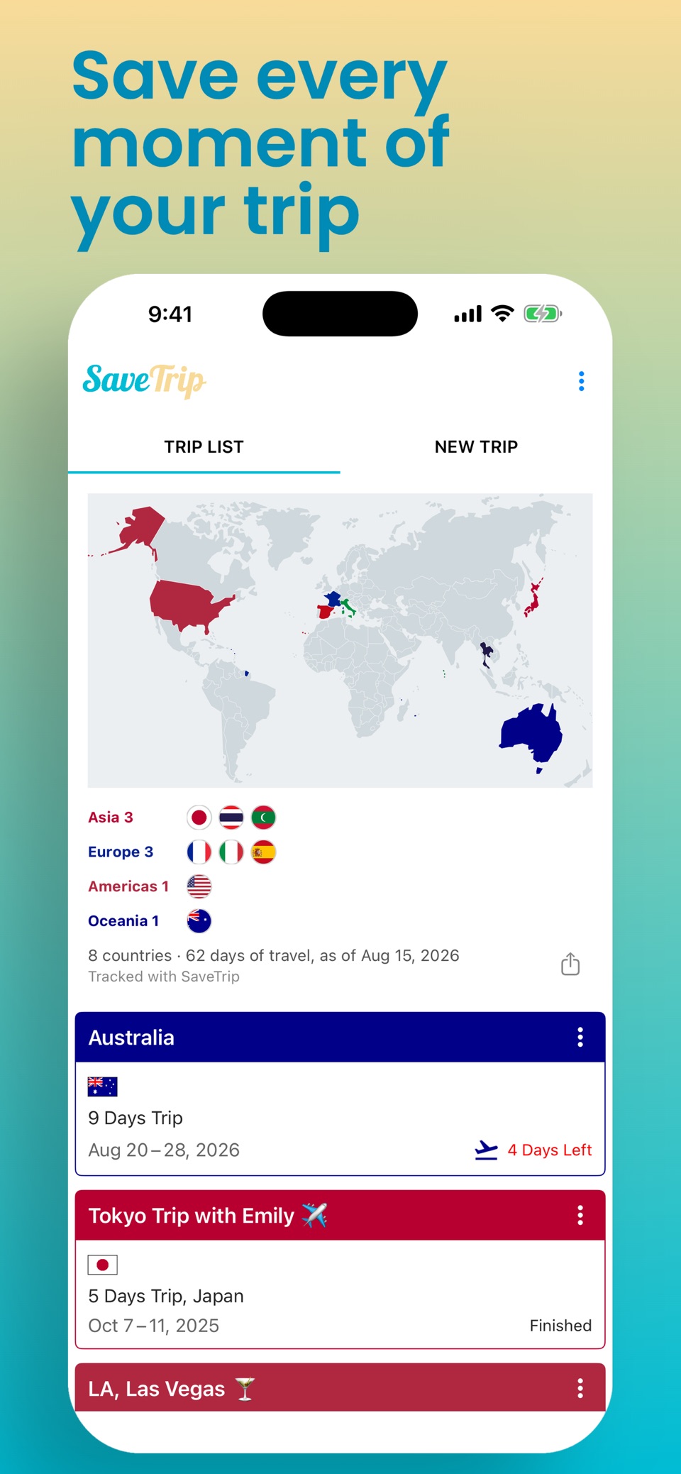 SaveTrip: 旅行计划与行程规划 · Store screenshots