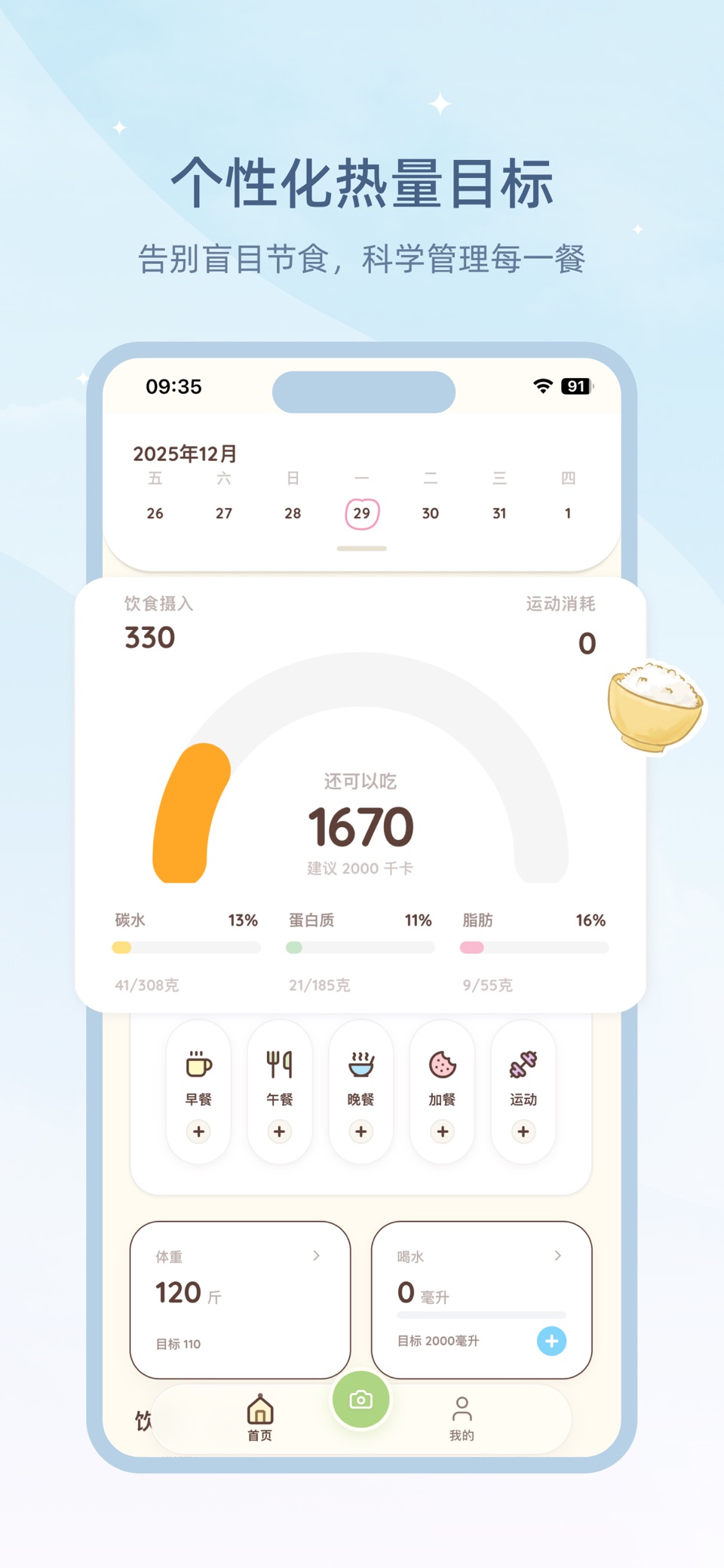 轻卡拍拍- AI拍照识别食物热量、卡路里计算器 2