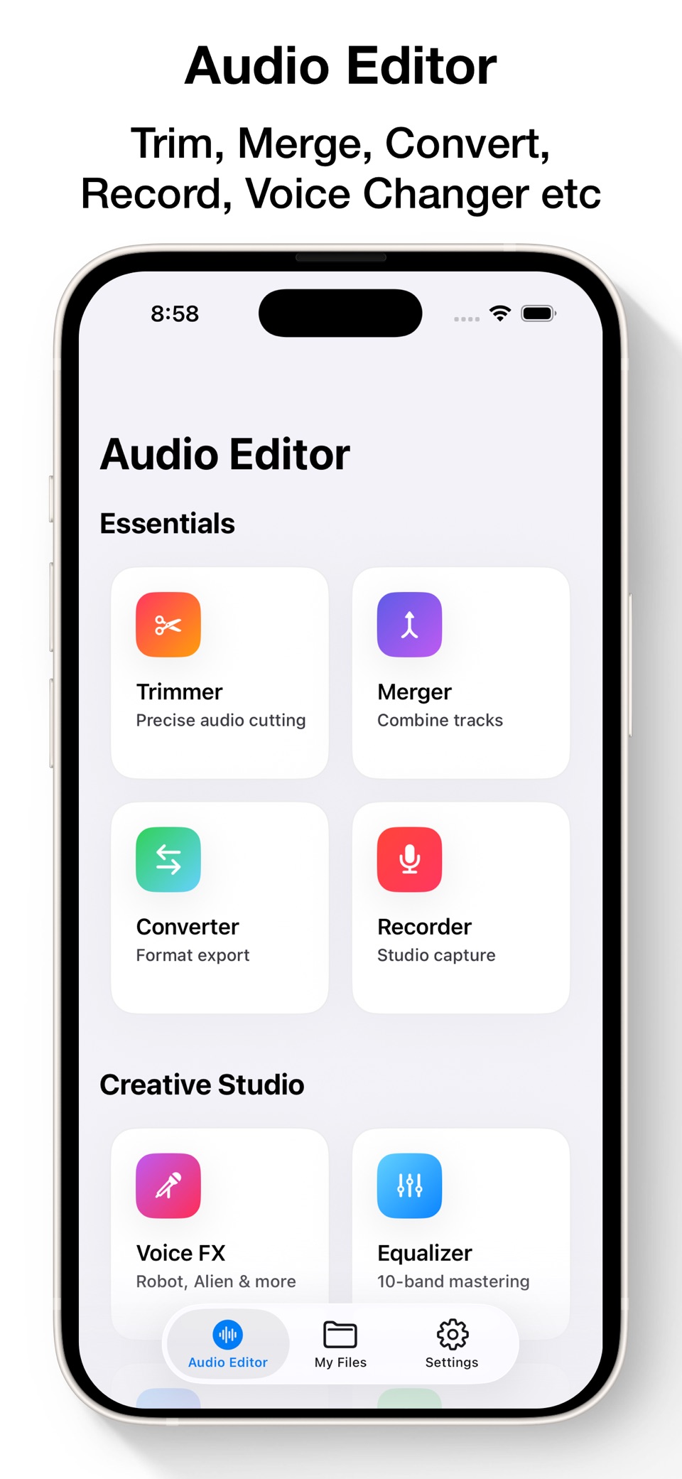 Audio Editor 音频编辑器 - MP3剪辑 · Store screenshots