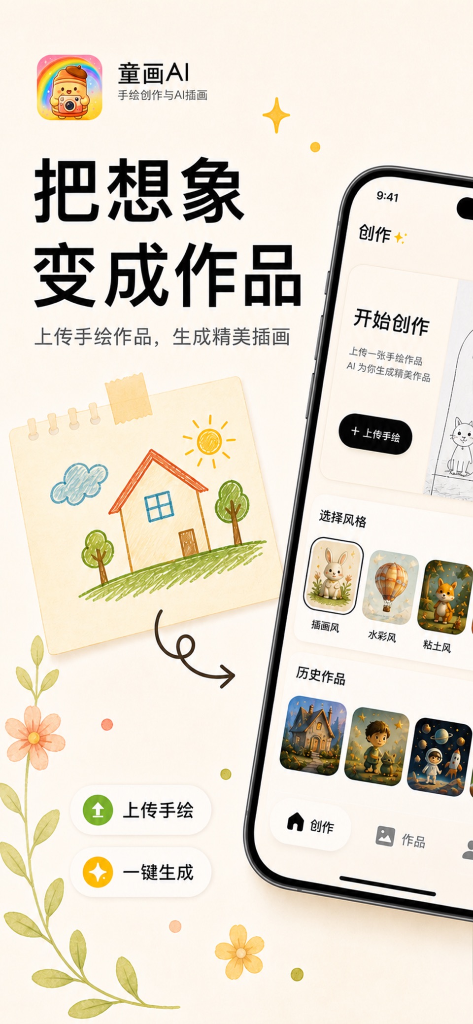 童画AI:家庭手绘与插画创作 · Store screenshots