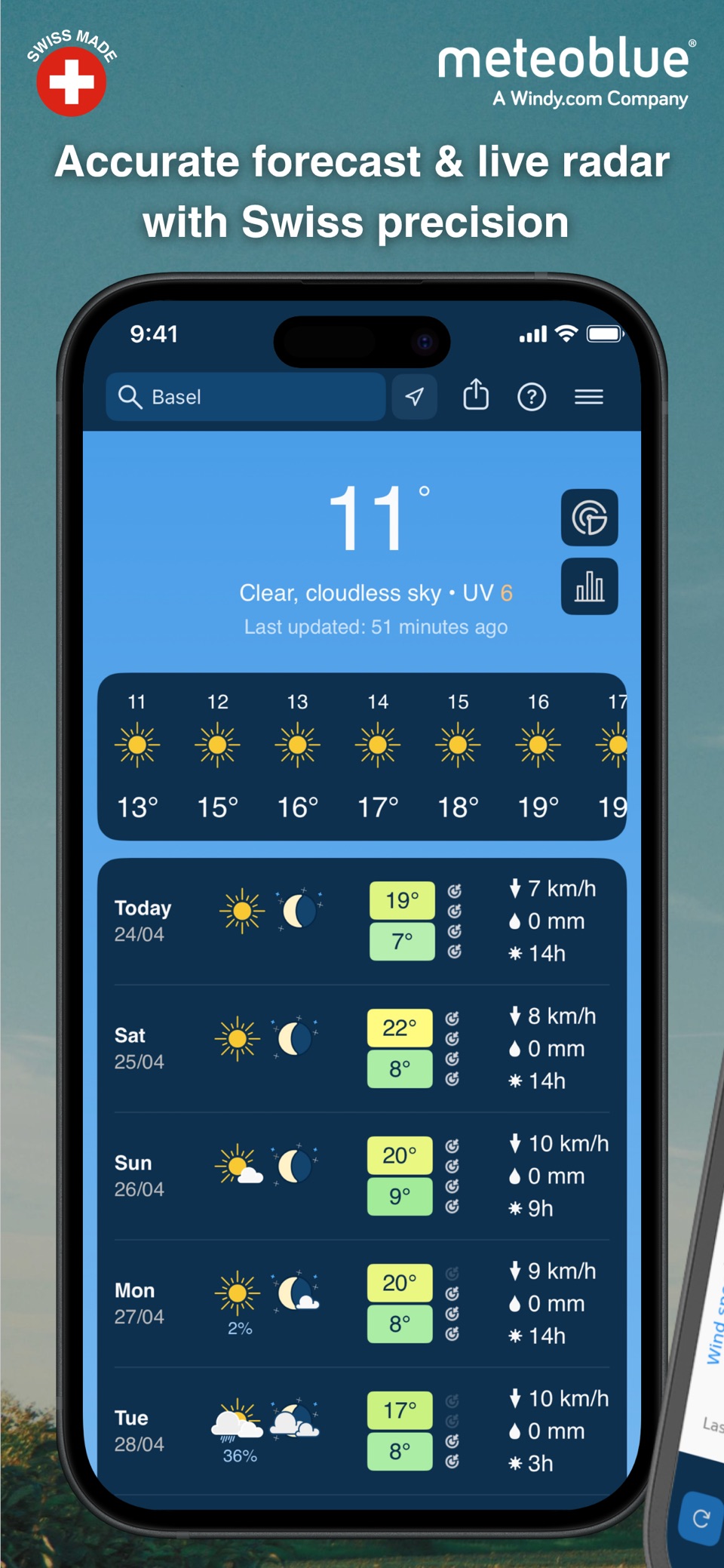 meteoblue 天气和地图 · Store screenshots